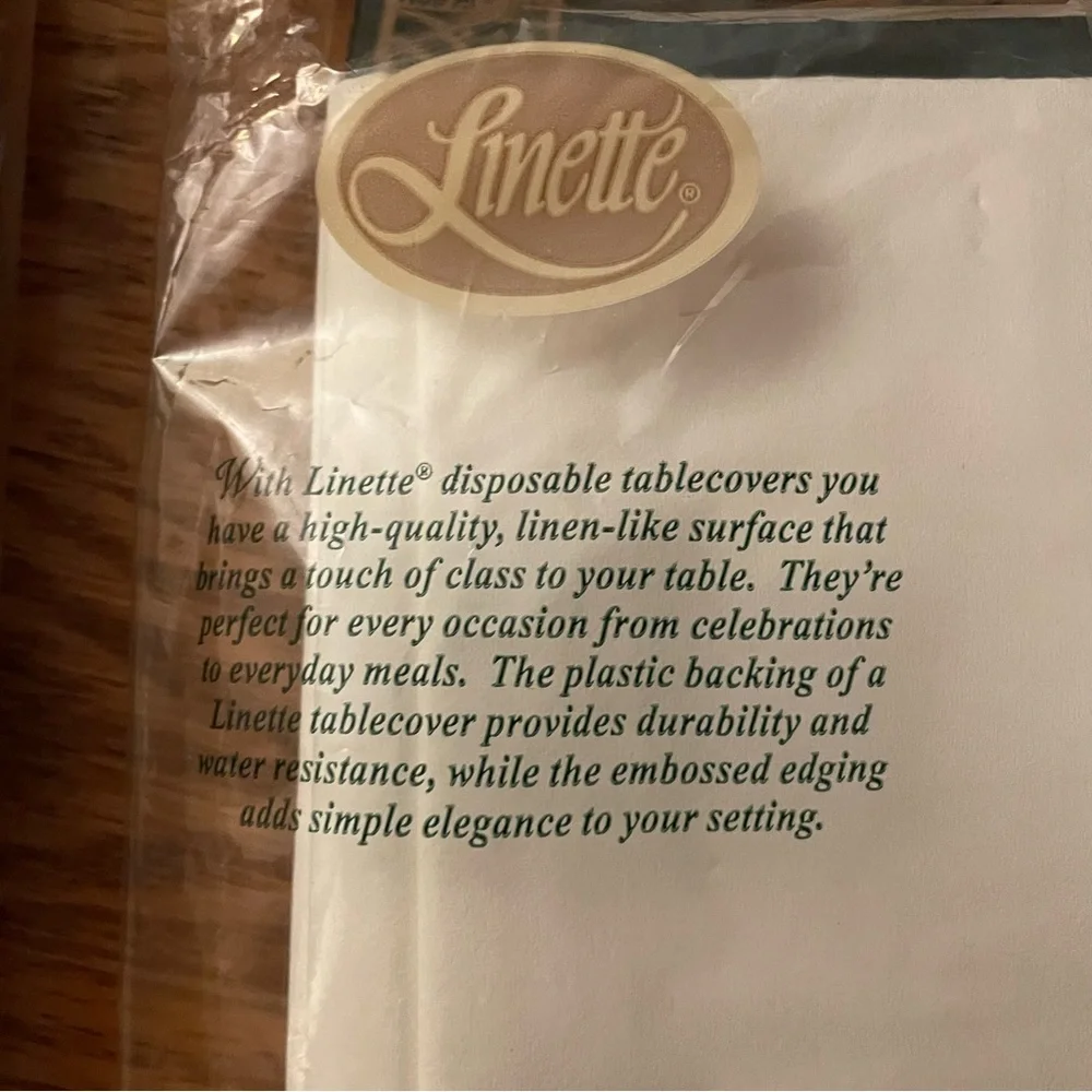 Linette Disposable Paper Tissue Tablecover -Waterproof Plastic Back- Value Pack